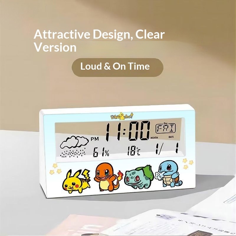 LCD Để Bàn Đồng Hồ Báo Thức Lịch Trong Suốt Thời Tiết Và Kỹ Thuật Số Hiển Thị Nhiệt Độ Và Độ Ẩm Đồng Hồ Đo Nhiệt Độ Điện Tử Độ Ẩm Trạm Thời Tiết Cho Gia Đình Có Đồng Hồ Báo Thức