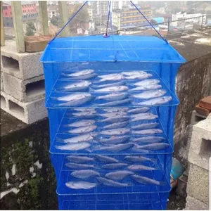 Lồng lưới phơi khô thực phẩm , phơi cá chống côn trùng ruồi muỗi, treo 4 tầng có thể xếp gọn. PA SHOP 2010
