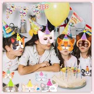 JRP Trẻ Em Sinh Nhật Hoạt Hình Mặt nạ Mèo Mặt nạ Thú Cưng Dễ Thương Mèo Trang Trí Tiệc Cho Bé Tắm Tiệc Trang Trí Mặt Tiếp Liệu JRP