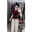 Bộ quần dài da cá xám đậm +kết hợp áo croptop trơn độc đáo - CHANG3158.