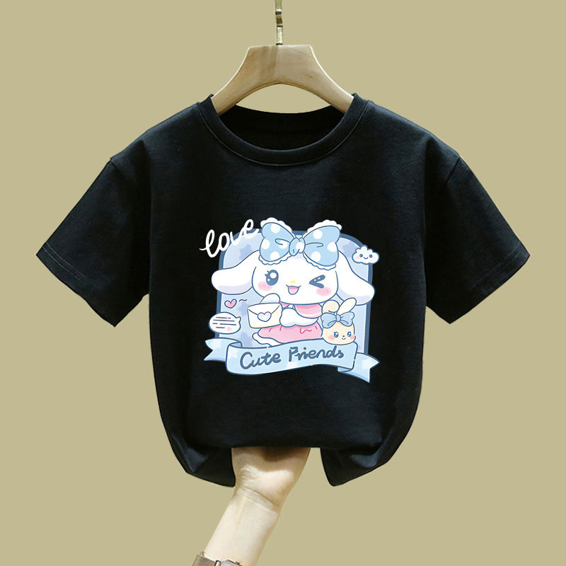Cinnamoroll Dễ Thương Bạn Bè Đồ Họa Áo In Hình Nhân Vật Dễ Thương Cổ Tay Ngắn Top Hợp Thời Trang Kawaii Thời Trang Để Mặc Hàng Ngày