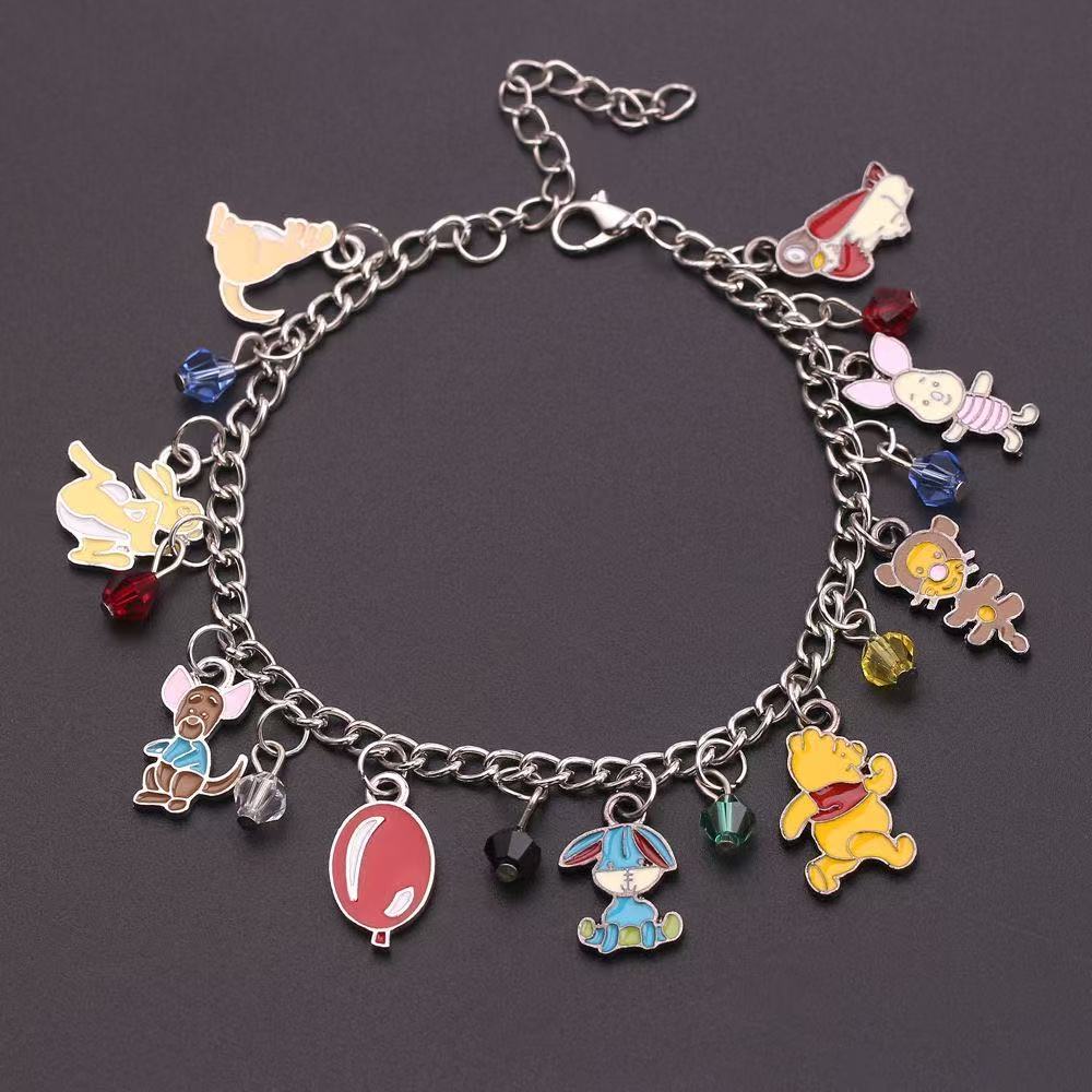 Anime Hàng Hóa Trang Sức Winnie the Pooh Vòng Tay Hợp Kim Thời Trang Dầu Nhỏ Giọt Động Vật Nhỏ Vòng Tay Trang Sức