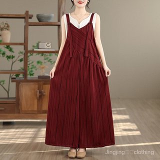 Bộ áo liền quần dáng rộng cổ chữ V dành cho nữ - Khuyến mãi khách mới