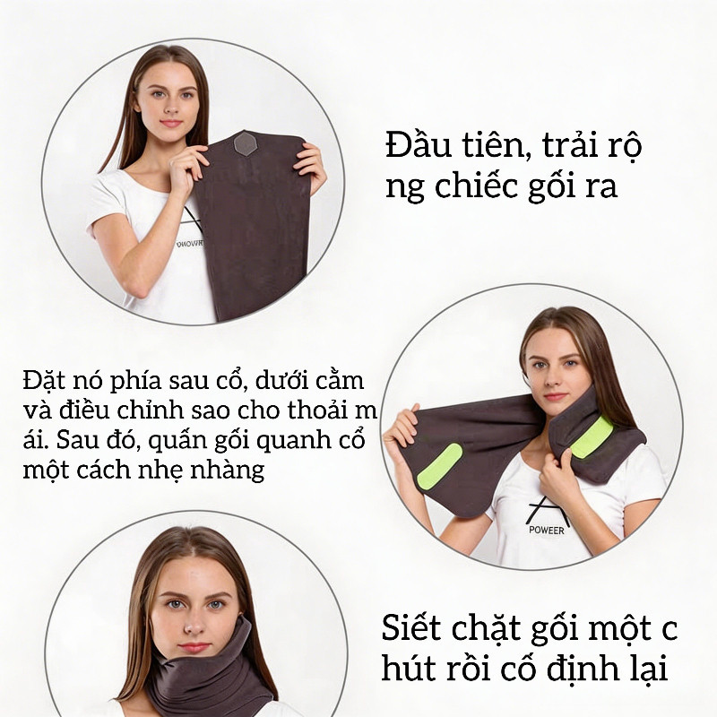 Gối Cổ Công Thái Học Du Lịch - Gối Kê Cổ Ôm Sát, Hỗ Trợ Ngủ Nghiêng, Dùng Cho Ô Tô, Máy Bay, Văn Phòng