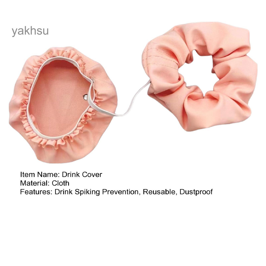 Thai| Vỏ bảo vệ bụi Vỏ đựng đồ uống có thể tái sử dụng Scrunchie – Nắp cốc buộc tóc co giãn để ngăn ngừa gián điệp đồ uống, Bảo vệ đồ uống chống bụi cho phụ nữ, bé gái, trường đại học Stu