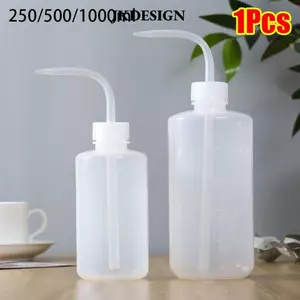 JKDESIGN 1 Chai Rửa, Chai Đo Phòng Thí Nghiệm Nhựa Đo, 250 / 500 / 1000ml Giặt Sạch Hình Xăm Trắng Bóp Chai Đồ Trang Điểm