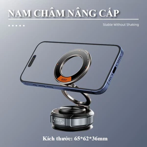 Giá đỡ điện thoại hút chân không, nam châm nâng cấp 16 mạch từ, xoay 360°, bám chắc mọi bề mặt