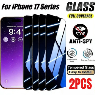 2 Chiếc Trong Suốt Cạnh Đen Kính Phim Cho iPhone 17 17ProMax 17Pro HD Bảo Vệ Màn Hình Điện Thoại Cho Apple iPhone 17 Pro Max Air Chống Gián Điệp Cạnh Đen Kính Cường Lực Phim