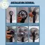 Quạt nhựa gia dụng PUSKY 12 Inch de Năm lá có nắp đai ốc cho bệ trong suốt Giá đỡ bàn Fanner Phụ kiện chung VN