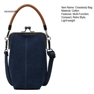 ZNCE _ Túi đeo chéo denim Túi đựng điện thoại đeo chéo denim cổ điển dành cho nữ Ví có khóa hôn có tay cầm trên cùng Dây đeo vai có thể điều chỉnh Túi xách nhỏ sành điệu cho các bữa tiệc và các buổi họp mặt