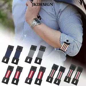 JKDESIGN - Bộ 2 Băng Tay Áo Sơ Mi Nam Nữ, Điều Chỉnh Co Giãn, Khuy Sét Bền và Dây Buộc Nút Nối Dài