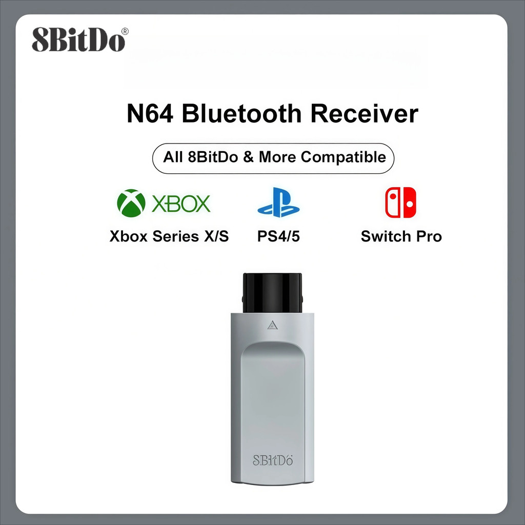 Bộ thu Retro 8BitDo cho N64 & Windows Hoạt động với Bộ điều khiển dòng Switch Pro, PS5 / PS4 & Xbox