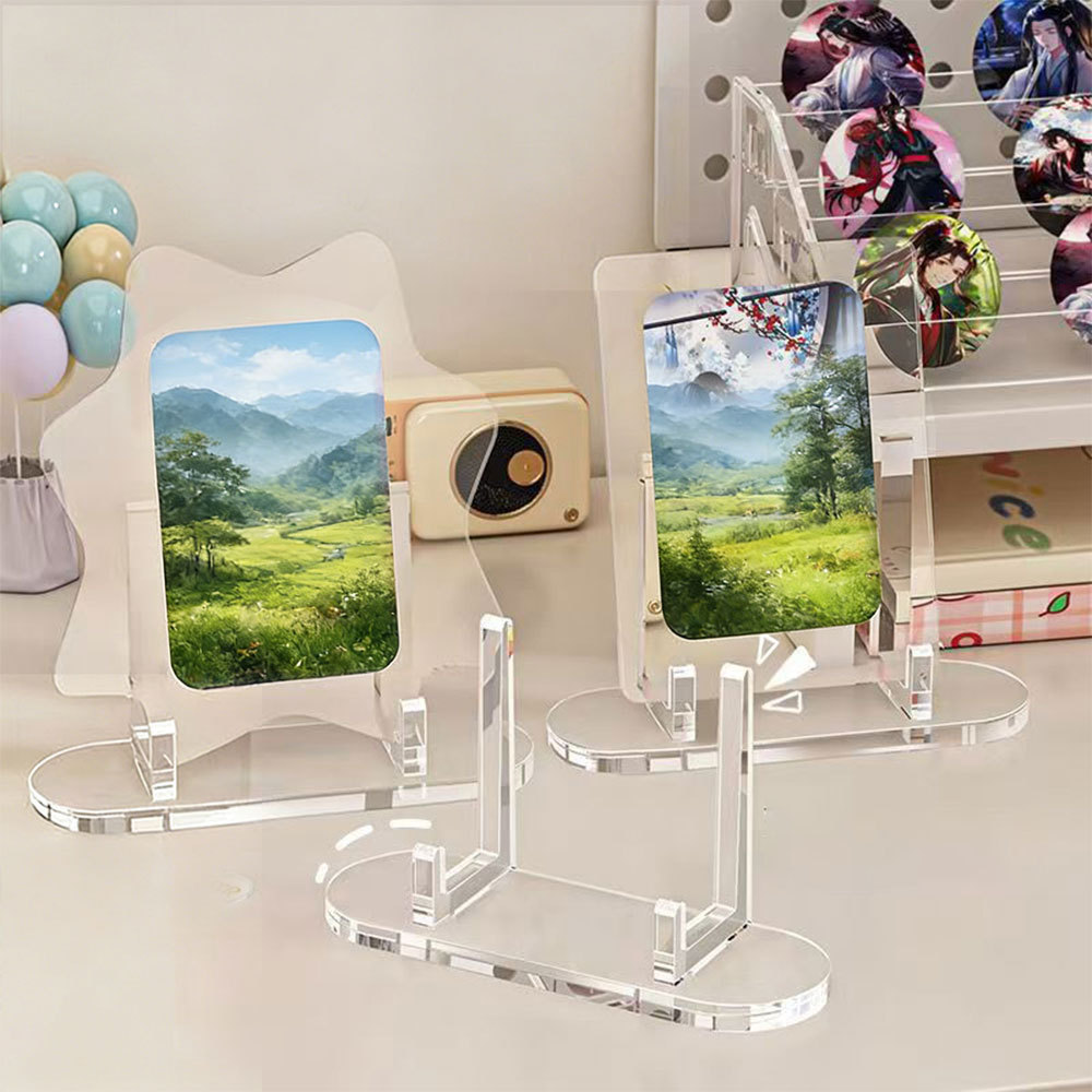 Acrylic Đa Năng Hiển Thị Giá Đỡ Tấm Thẻ Khung Thẻ Căn Cứ Trong Suốt