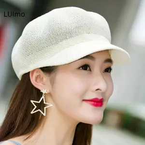 Mũ beret retro lưới thoáng khí cho bé gái, phù hợp cắm trại và chống nắng mùa hè