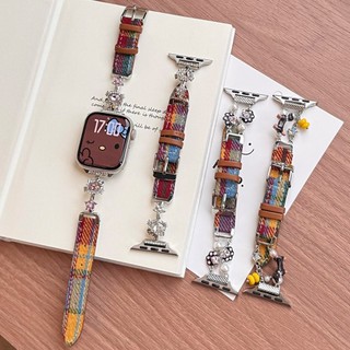 Dây đeo đồng hồ vải kim cương Hello Kitty Thích hợp cho iwatch S11 10 9 8 utrra 7 6 5 4 SE 3 2 1 Size 38mm40mm41mm42mm44mm46mm49mm