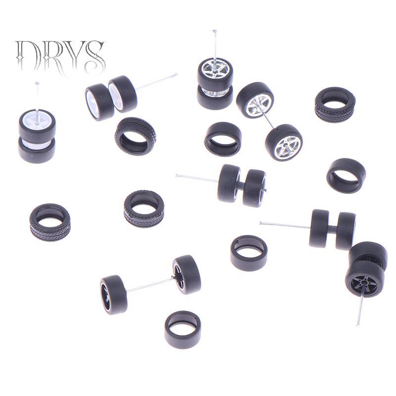 (TFT) 1 Bộ DIY Racing 1: 64 Bánh Xe Ô Tô Cho Lốp Cao Su Có Trục Bánh Xe Mô Hình Sửa Đổi Một Phần MỚI