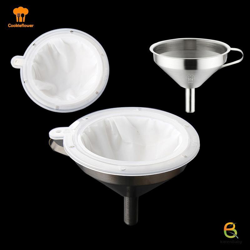 [Kitten-t] 100 / 120 / 200 / 300 / 400 / 450 Lưới Lọc Nylon Phễu Inox Cho Sữa Trái Cây Y Học Truyền Thống Trung Quốc Dầu Trắng Mới
