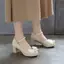 VNTMLH34-43 Kích Thước Lớn Thời Trang Công Chúa Phong Cách Ngón Tròn Dày Gót Cao Mary Jane Giày Ngọc Trai Nơ Khóa Phẳng Dây Đeo Giày Đơn Ngọt Ngào