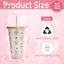 TRTR Kawaii Bình Nước Thẩm Mỹ Tumbler Cho Đá Cà Phê Nước ép Trà Nơ Dễ Thương Cốc Nhựa Có Nắp Ống Hút Chai Uống Di Động VN