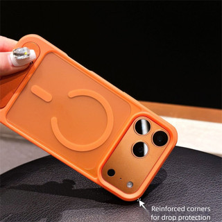 Ốp điện thoại chống sốc bằng kim loại từ tính mạnh mẽ cho iPhone 17 16 15 14 13 Pro Max Plus Vỏ PC cứng mờ
