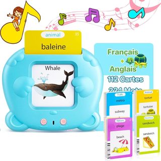 Máy học giáo dục sớm song ngữ | Thẻ Flash Pháp / Nga / Anh, Chèn & Đọc Thiết kế gấu di động P6AF