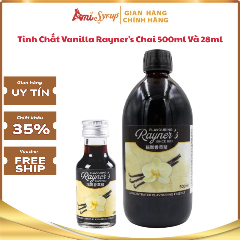 Tinh Chất Vanilla Rayner's Chai 500ml Và 28ml Tinh Chất Tạo Hương Và Vị Vani Cho Thực Phẩm Thơm Ngon