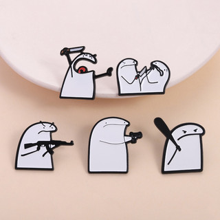 Flork Meme Hoạt Hình Dễ Thương - Huy Hiệu Kim Loại, Balô và Quần Áo Phù Hợp Làm Quà Tặng