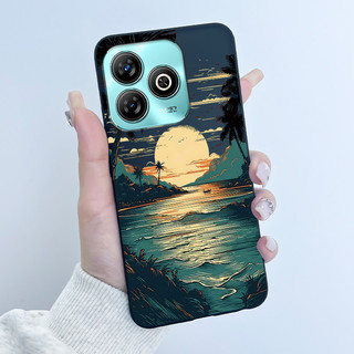 Ốp lưng ZTE Blade A75 4G Z2359 Ốp Lưng Sang Trọng Dễ Thương Trái Tim Tình Yêu Thỏ Ngộ nghĩnh Đen Mờ Mềm TPU Vỏ Bảo Vệ Mặt Sau