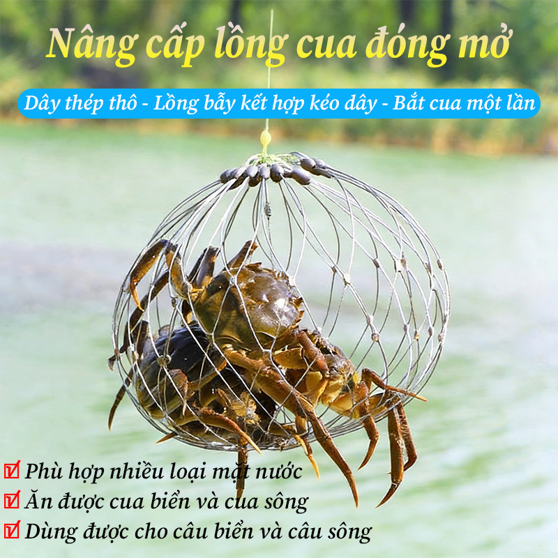 Lồng Bẫy Cua & Cá Tự Động Đóng Mở  - Thiết Kế Gập Gọn Tiện Lợi, Độ Bền Cao, Phù Hợp Câu Cá