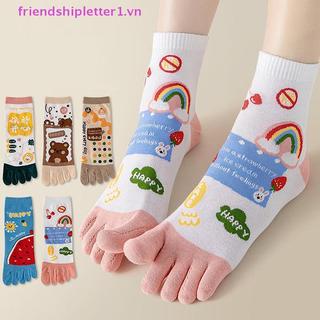 {FH Fashion} Tất nữ năm ngón mùa thu đông Phim hoạt hình dễ thương xẻ ngón chân thoáng khí Nhật Bản dành cho nữ Tất ngón chân Harajuku.