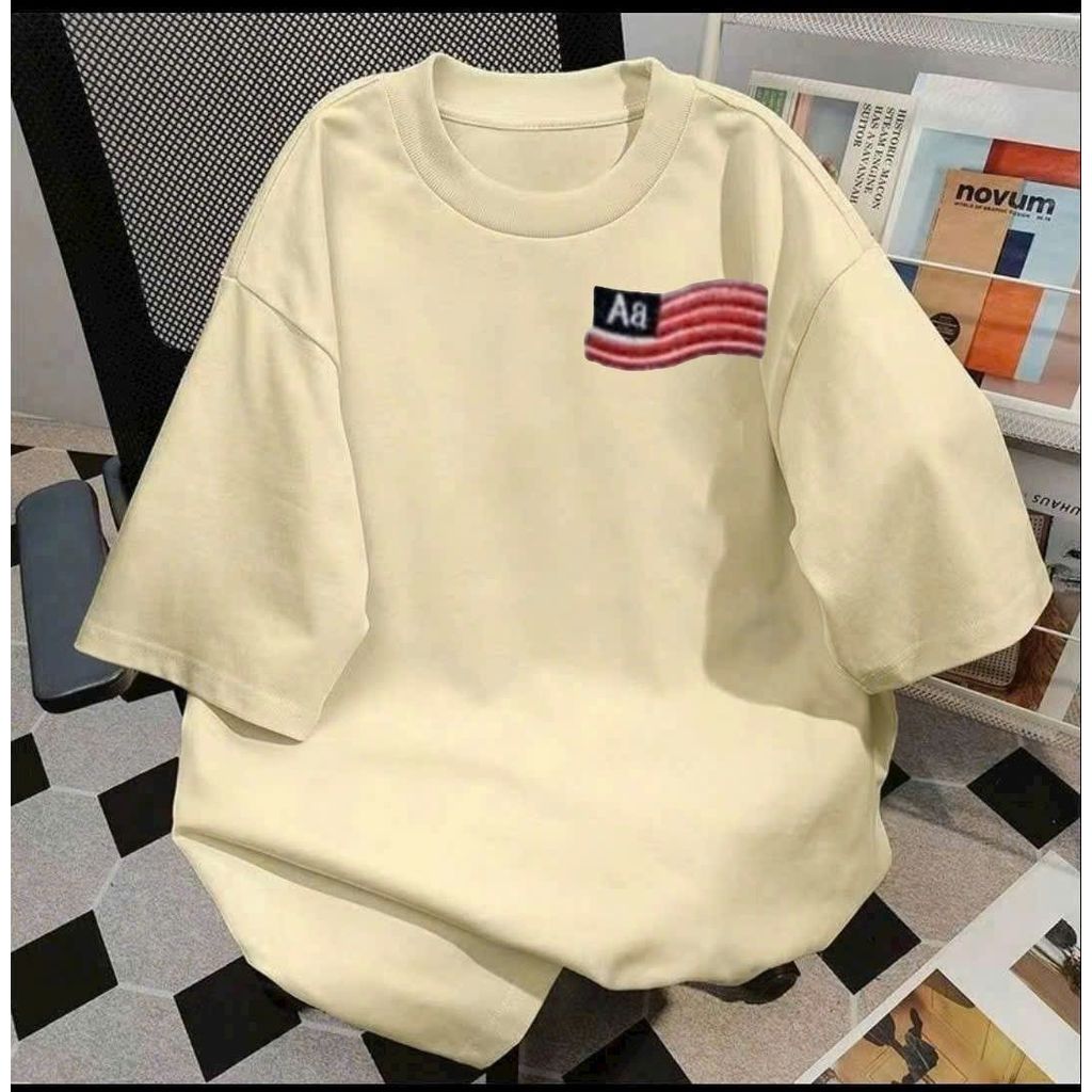 Áo phông unisex tay lỡ cotton su mát với Hình lá cờ Mỹ siêu hot,Trẻ trung phù hợp mọi phong cách THUBIO