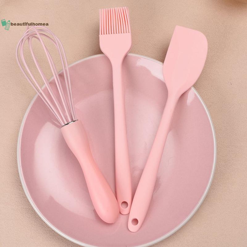 BeautifulHomeA 3 Cái / bộ Bộ Nướng Bánh Silicon Kem Thìa Cạp Nhà Bếp Hộ Gia Đình Đánh Trứng Thịt Nướng Dầu Bàn Chải Tiện Ích Đồ Dùng Nhà Bếp VN