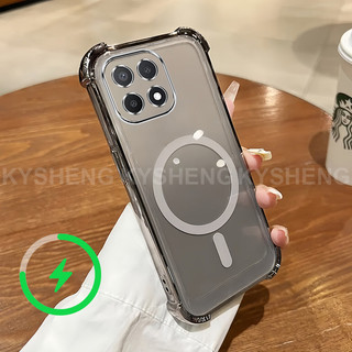Thích hợp cho Ốp điện thoại HONOR X5B X5C X5 PLUS X6C X7C X6A X6B X8B X8C TPU sạc từ tính bốn góc chống rơi vỏ mềm trong suốt WBQ 000