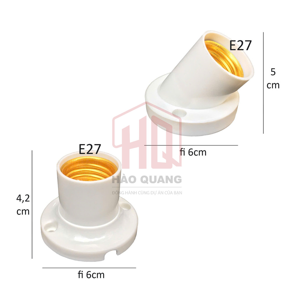 Đui Đèn E27 Gắn Trần – Đui Đèn Nghiêng – Đui Đèn Treo Nhựa Chịu Nhiệt | Chân Đui Vặn Bóng Đèn