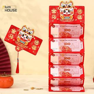 PlumHOUSE 2026 Năm Ngựa Gấp Phong Bì Màu Đỏ Sáng Tạo Họa Tiết Hoạt Hình Dụ Phong Bì Đỏ Lễ Hội Mùa Xuân Luy Túi Tiền VN