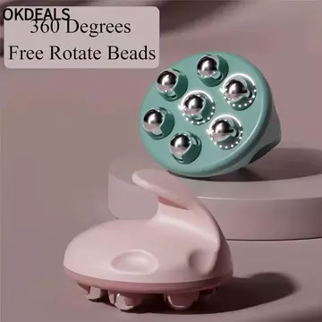 OKDEALS Máy mát xa cầm tay, 7 quả bóng hạt Con lăn kim loại 360 độ Máy mát xa, Massage thư giãn Nâng cơ mặt Giảm đau cơ Massage cơ thể Con lăn mát xa chân