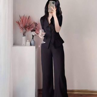 Set đồ nữ thời trang cao cấp VD25 – Phong cách sang chảnh, nữ tính, trẻ trung hot trend Set quần suông nữ xᶖnh mix áo