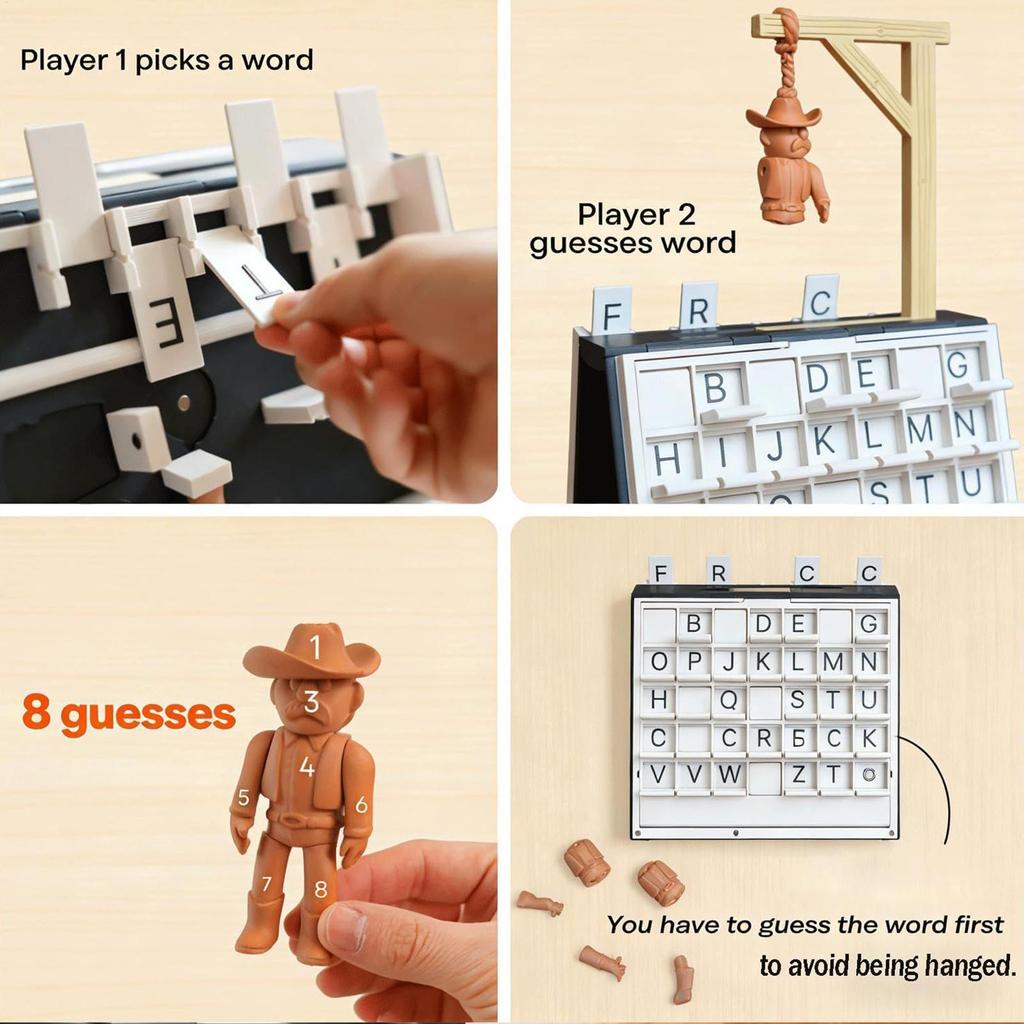Trò chơi sách Hangman 3D In PlayBook 'd Board Game Word Guessing Game | Trò chơi gia đình gấp đôi saixit2vn