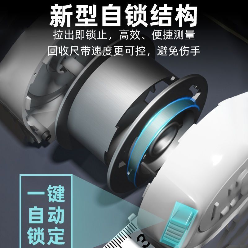 Băng Đo Hộ Gia Đình Thanh Cuộn Thép Dày Đồng Hồ Đo Độ Chính Xác Cao Tự Khóa Thước Mini Kéo Cân
