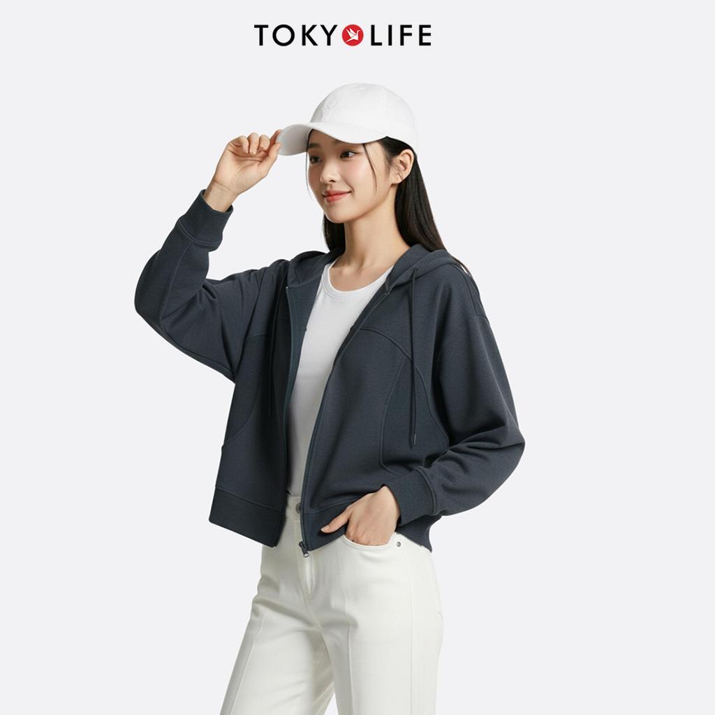 Áo Khoác Nỉ Hoodie Zip Nữ Form Boxy Vải Cotton Mềm Mại Thoáng Mát 40004136 - TOKYOLIFE