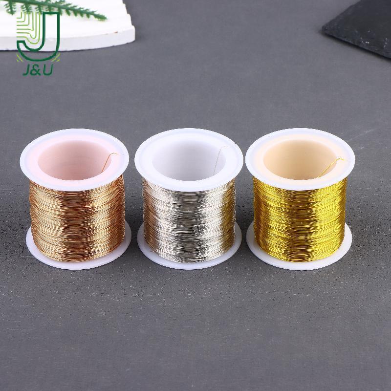 Dây thép mạ đồng 100m dùng làm trang sức và hoa handmade, dễ uốn cong, đường kính 0.3/0.4/0.5mm