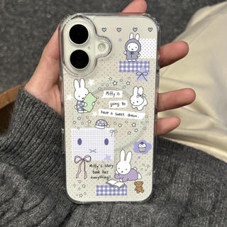 Ốp điện thoại chống sốc họa tiết thỏ vui vẻ 17pro có thể so sánh cho iPhone 17promax 16pro 16plus 15promax 14pro Vỏ 14plus 15plus 16plus