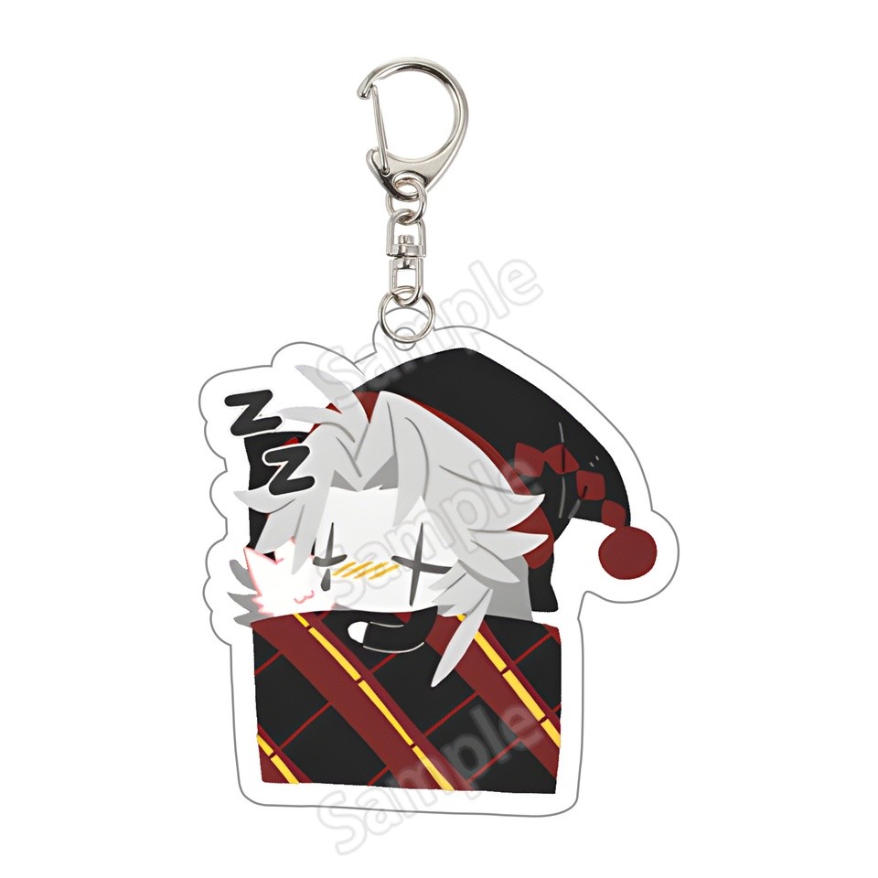 Otome Game The Freak Circus Pierrot Cosplay Keychain 6cm Kawaii Acrylic Joker Clown Pendant Keyring Bag Accessory