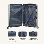 [HỎA TỐC KHÔNG THÙNG SIZE 20, 24 HCM & HN ] Vali Kéo SATACO MD24185, Nhựa ABS Hạn Chế Trầy Xước, Khóa Số Bảo Mật An Toàn — ảnh 6