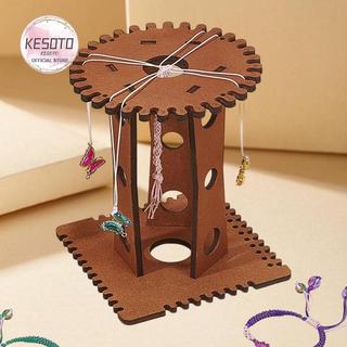 Đĩa bện Kumihimo gỗ 32 khe cắm, tiện lợi cho việc làm vòng tay
