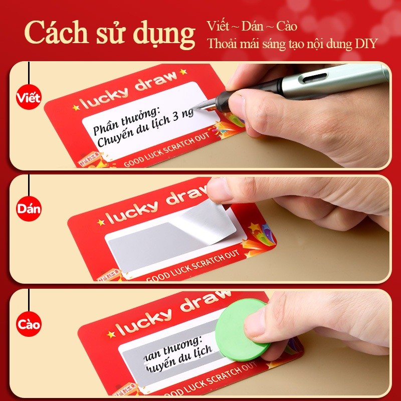 Thẻ cào may mắn năm 2026 - Combo 160 thẻ quà Tết dễ thương cào trúng thưởng lì xì, quà tặng độc đáo