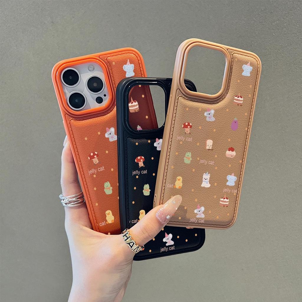 Ngọt ngào hệ nhỏ cưng thích hợp cho iPhone17 16pro trường hợp 11 promax 15Plus trống gói