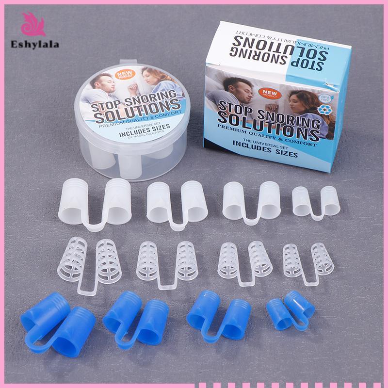Eshylala Kẹp mũi silicone 4/8 cái chống ngáy, hỗ trợ thở dễ, thiết bị giãn mũi thoáng khí [MỚI]