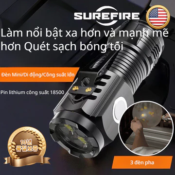 [Ba thấu kính/Siêu sáng/Chống nước] Đèn pin ba thấu kính siêu sáng 3000 lumen/Chống nước IPX4, đèn pin kẹp mũ bảo hiểm đa chức năng/Đèn pin siêu sáng/Đèn mũ bảo hiểm/Đèn leo núi/Đèn pin ngoài trời