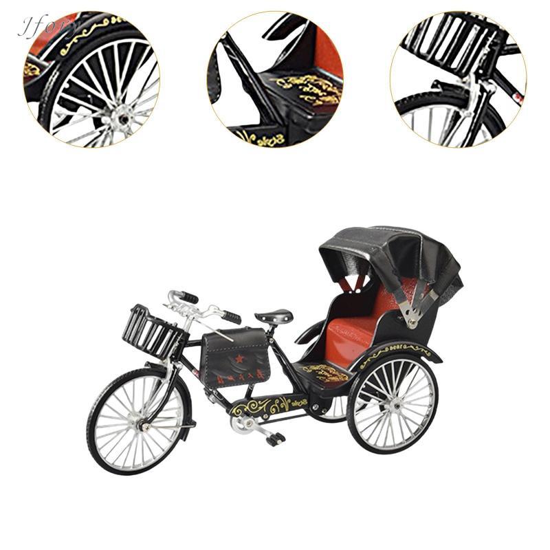 Jfory Mô Hình Rickshaw Hợp Kim Vintage Ba Xe Đạp Pedicab Đồ Chơi Mô Phỏng Diecast Sưu Tập Xoay Quay Có Thể Lái Bánh Xe Thích Hợp Cho Bộ Sưu Tập Trang Trí Nhà